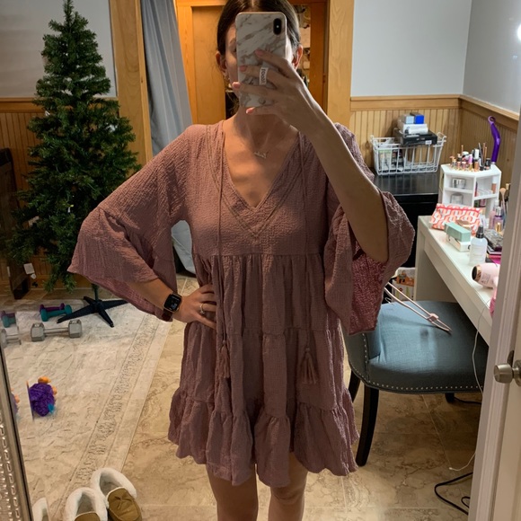 NWT mauve purple boho swing dress - Picture 6 of 6